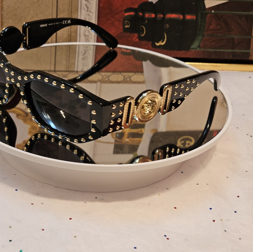 Versace Black Studded Sunglasses - Picture 14 of 15